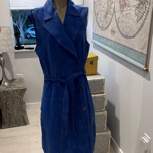 Amaryllis Blue Sleeveless Vest Coat